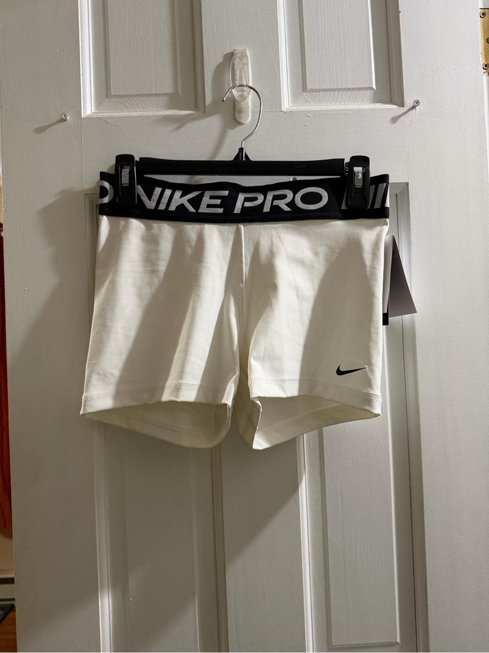 Nike White Shorts with Black NIKE PRO Waistband
